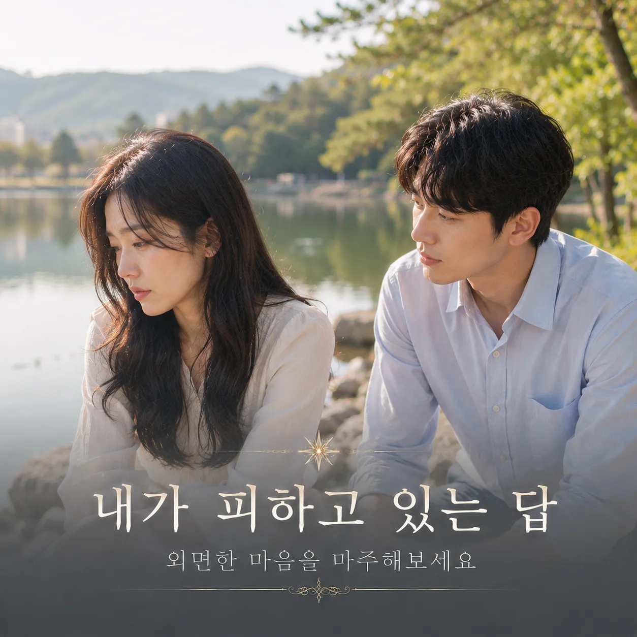 스스로 외면한 답을 마주하려는 듯한 인물 이미지