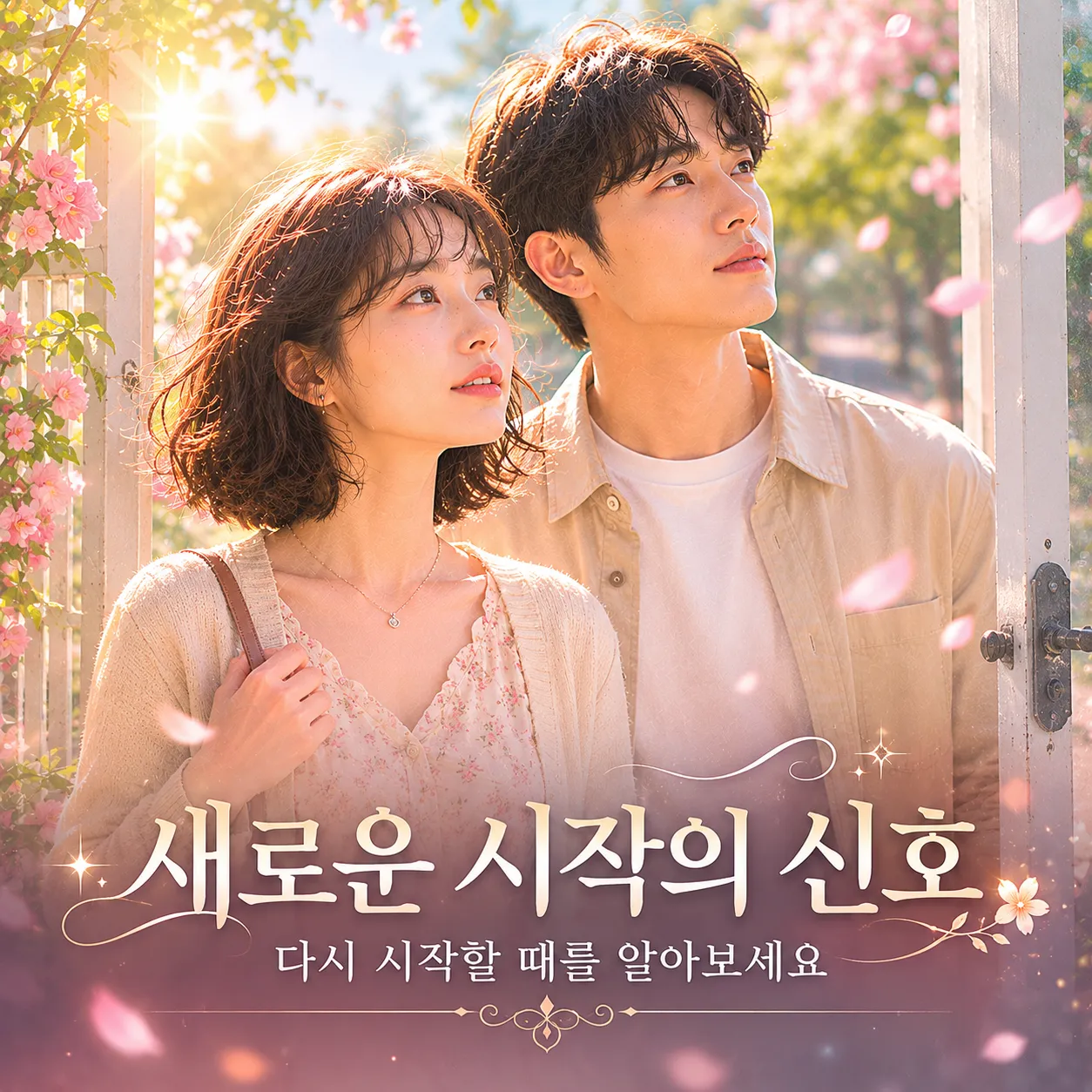 새로운 시작을 앞두고 밝은 곳을 바라보는 인물 이미지