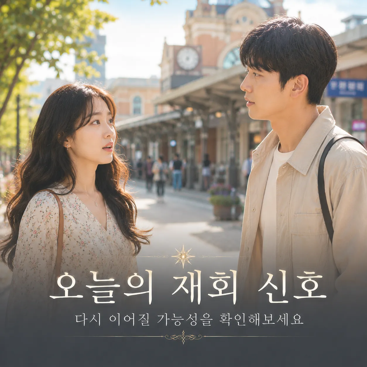 다시 만남을 기다리는 듯한 감성적인 분위기의 인물 이미지